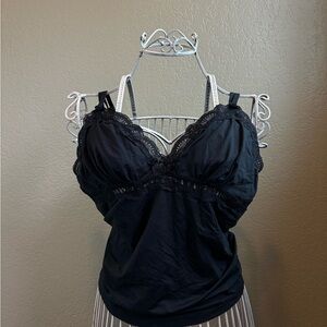Gilligan & O'Malley Black Camisole with Lace Detail